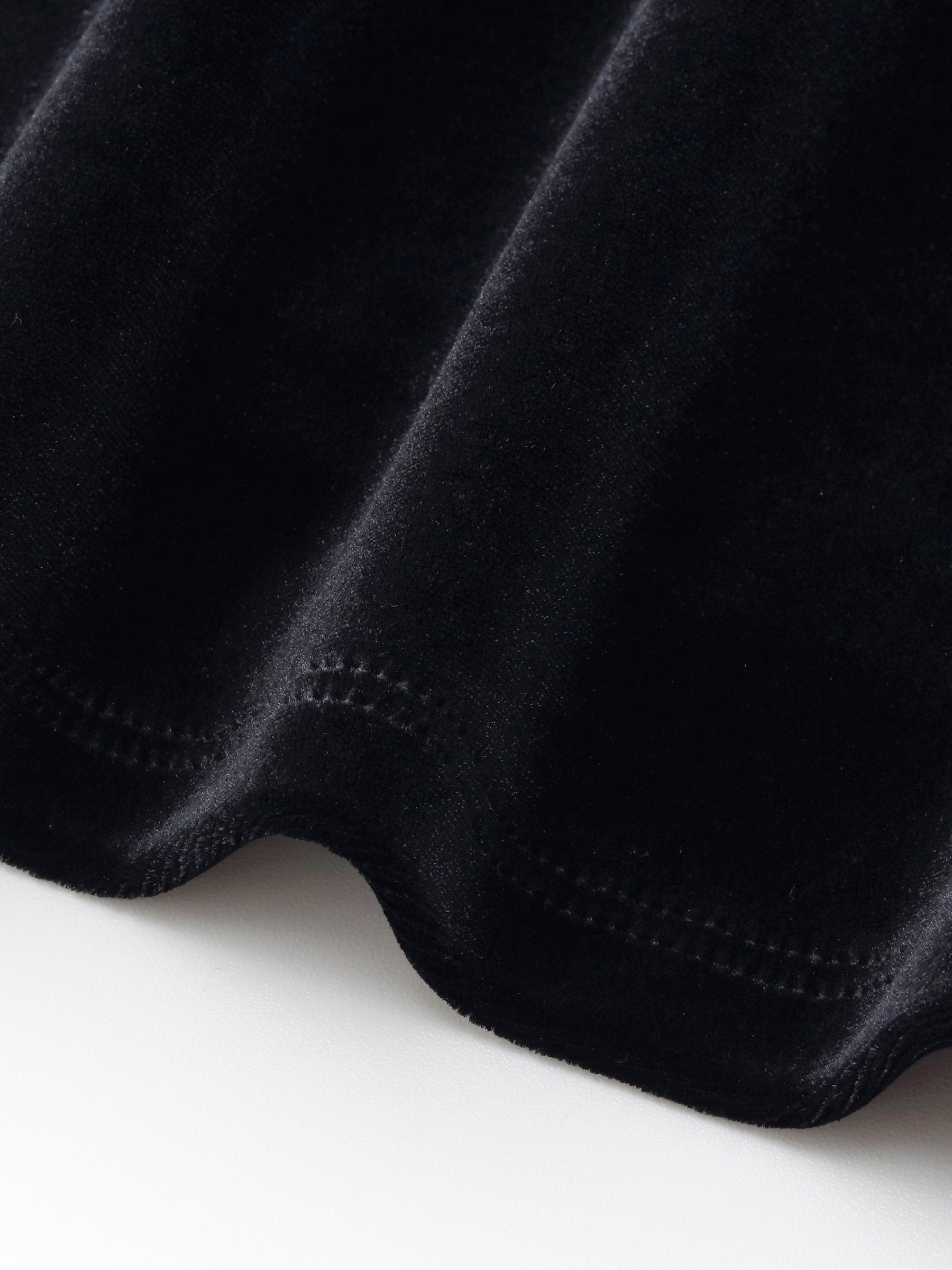 Velvet Ribbon V-Neck Ruffle Hem Women Mini Dress