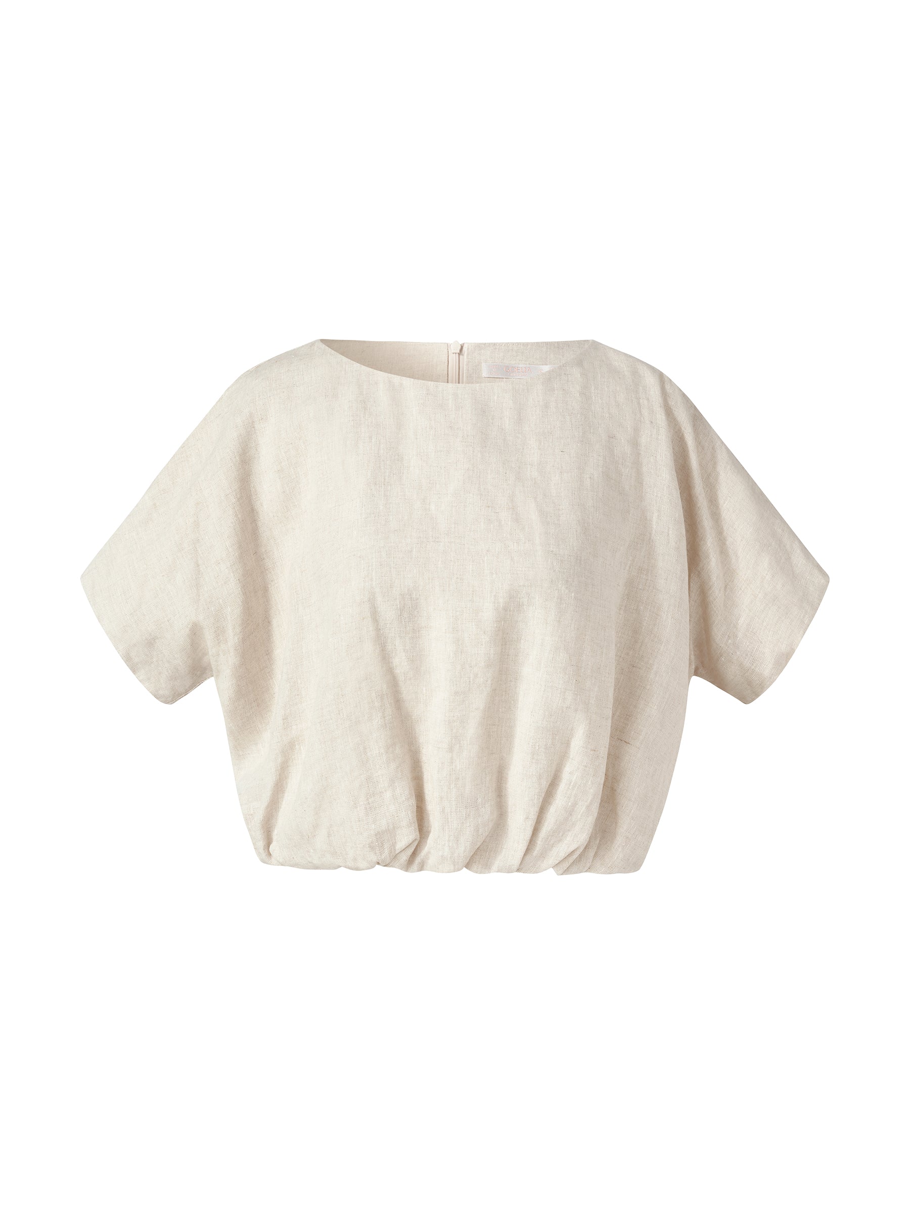 100% Linen Women Bud Sleeve Top