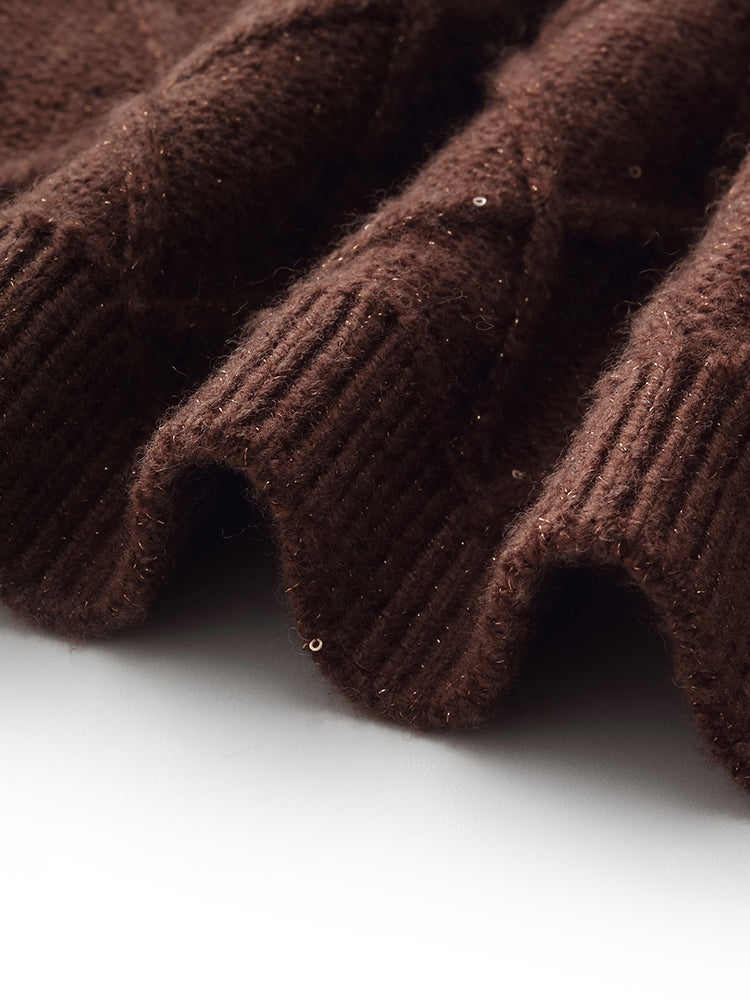 Wool Blend Sequins Women Sweater