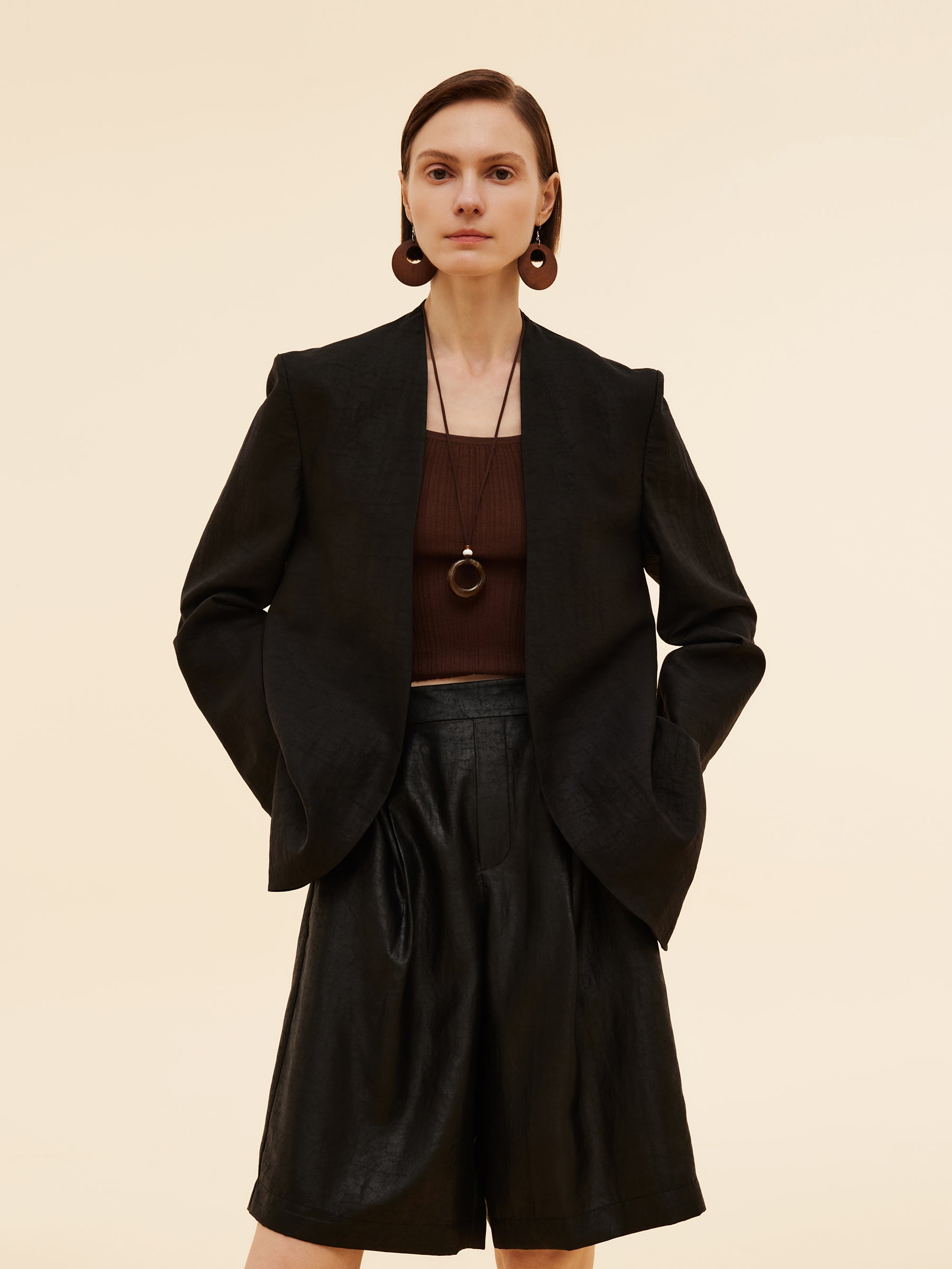 22MM Xiang Yun Silk Unisex Collarless Blazer