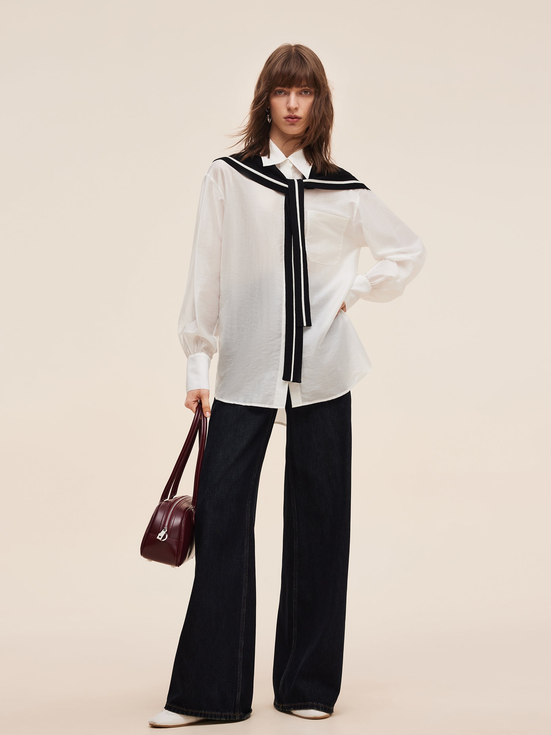 Tencel Blend Women Long Sleeve Shirt