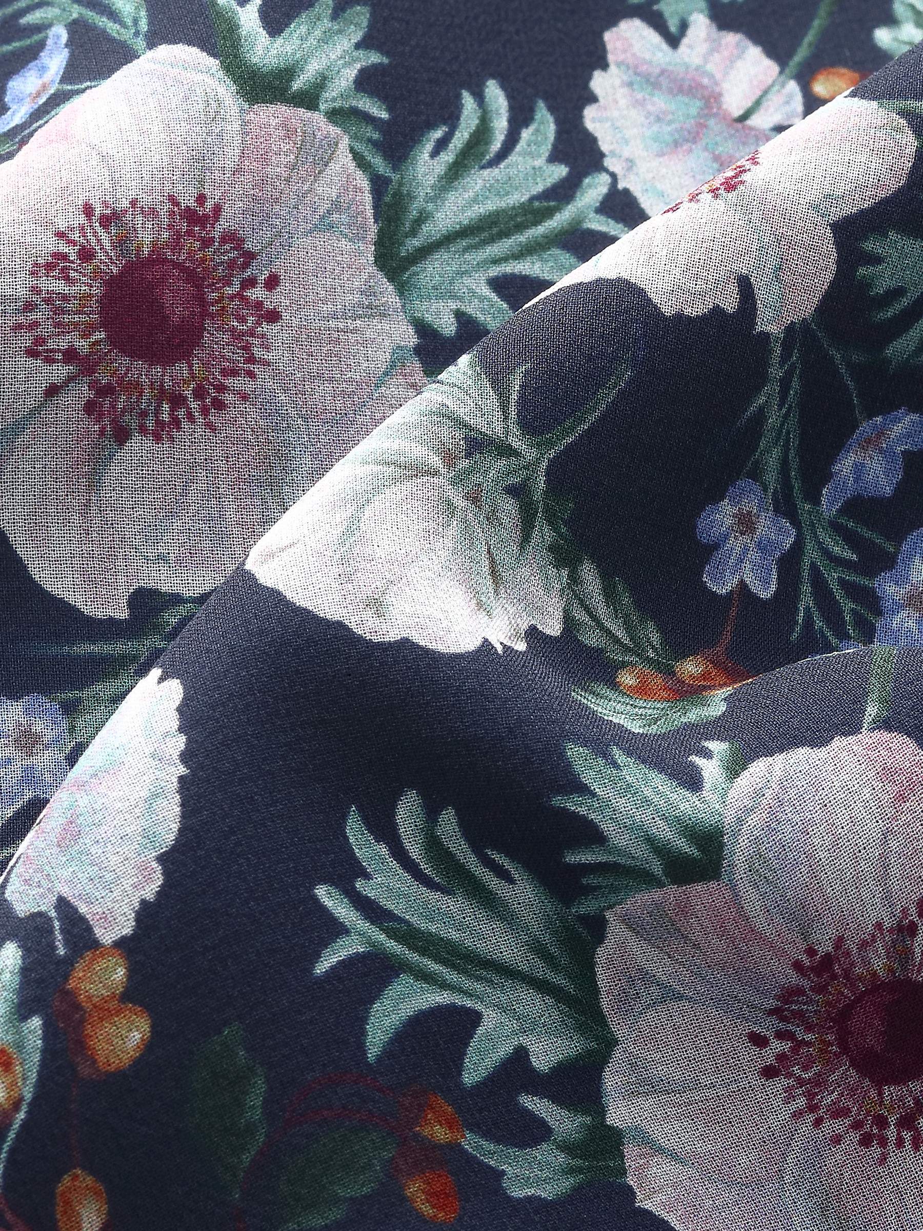 10MM Mulberry Silk Floral Print Women Ruffle V-Neck Blouse