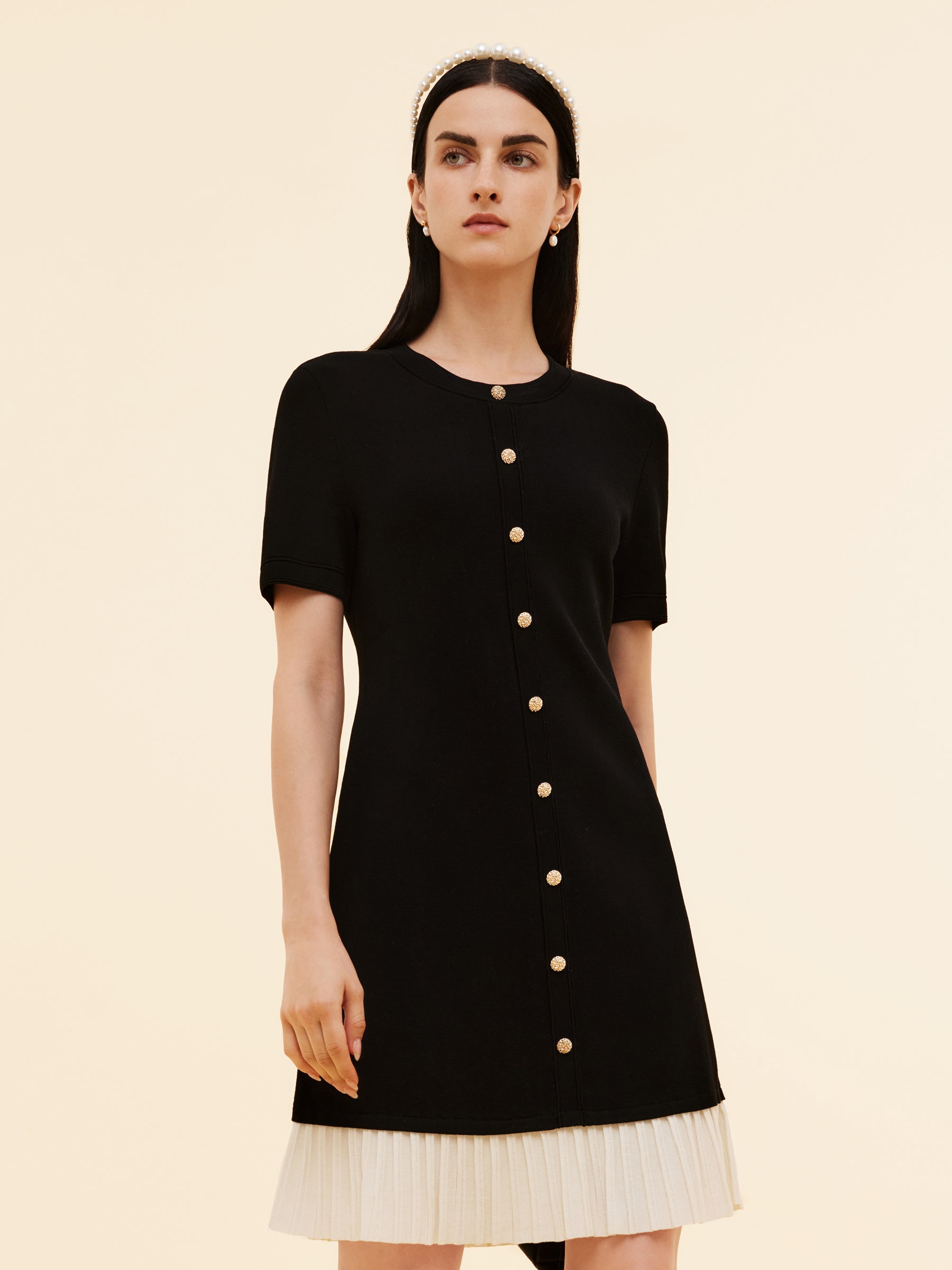 Tencel Blend Color Block Women Knit Mini Dress