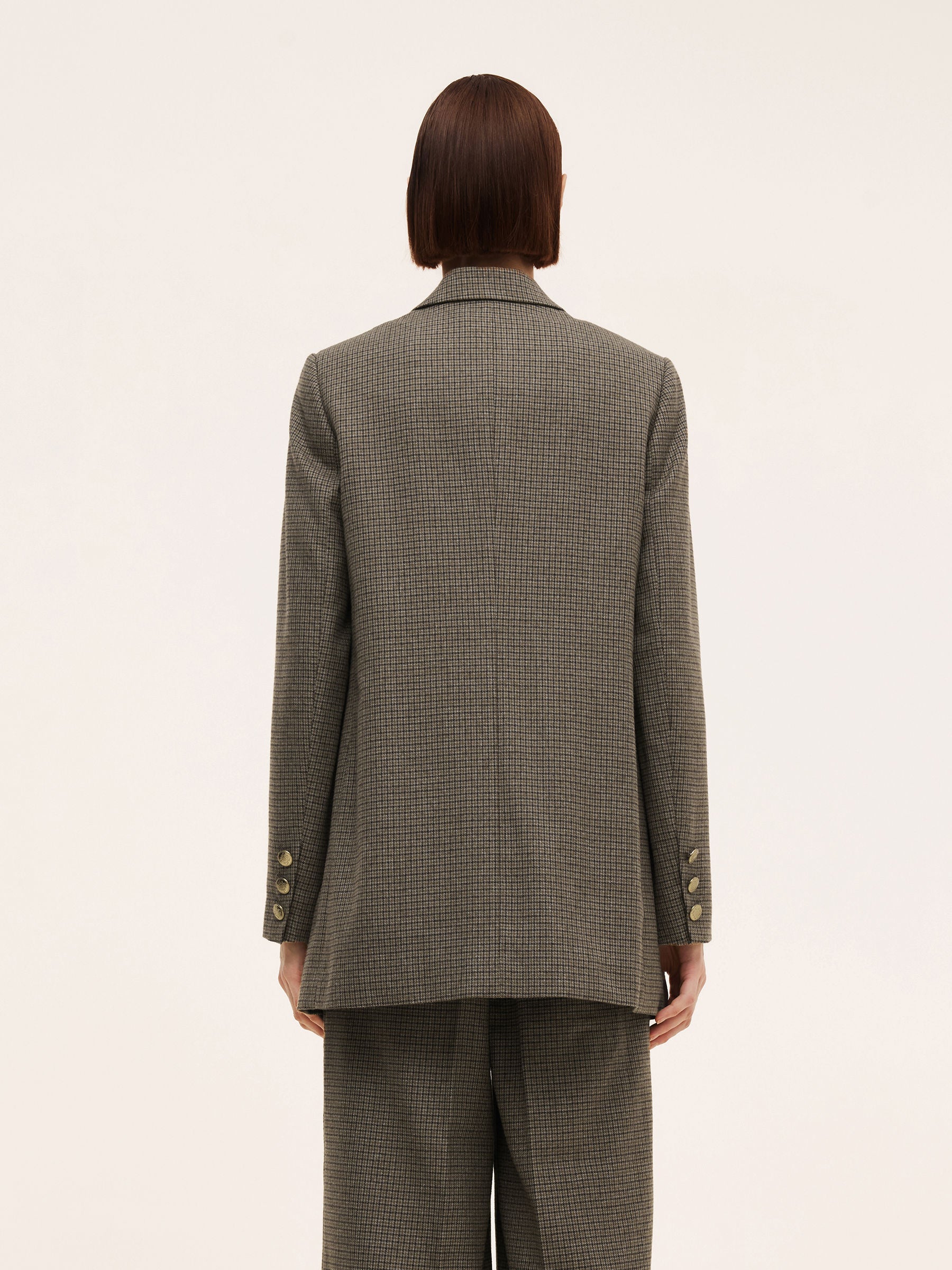 Plaid Notched Collar Women Blazer