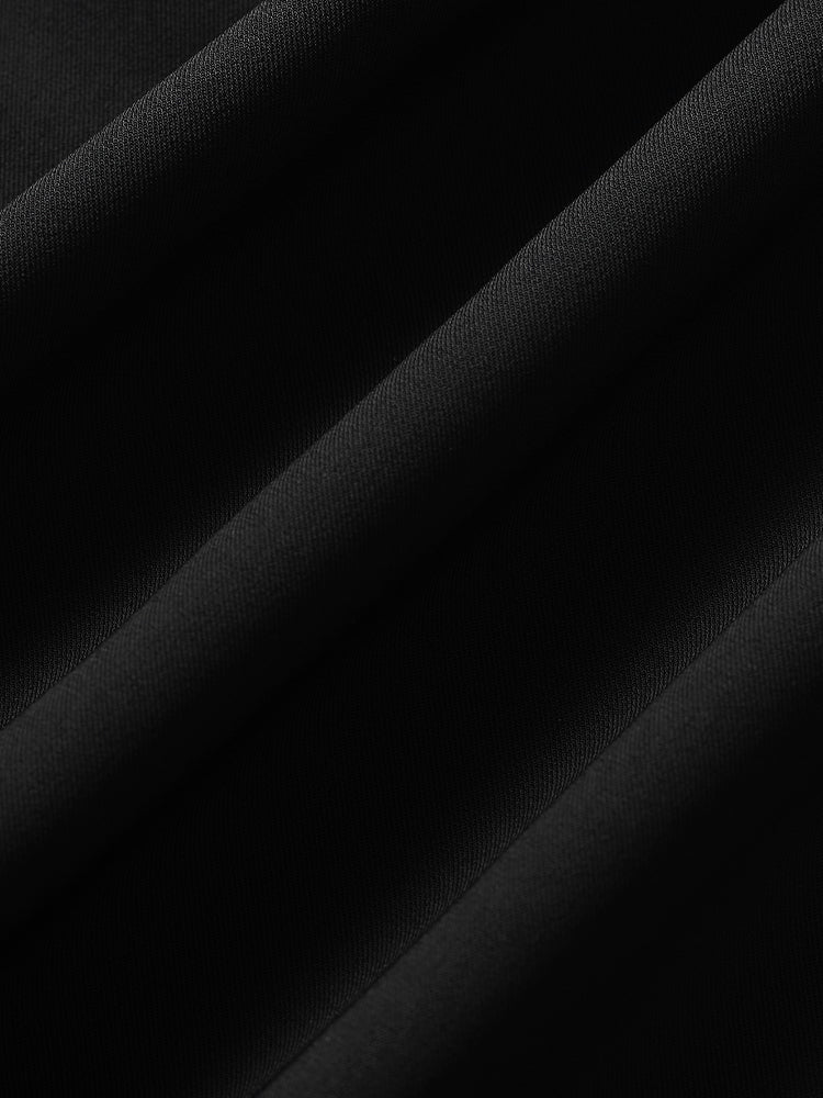 V-Neck Patchwork Pleated Women Mini Dress