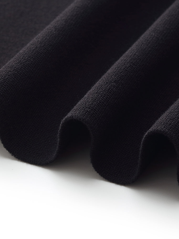 Zip-Up Gathered Waist Women Convertible Knit Mini Dress