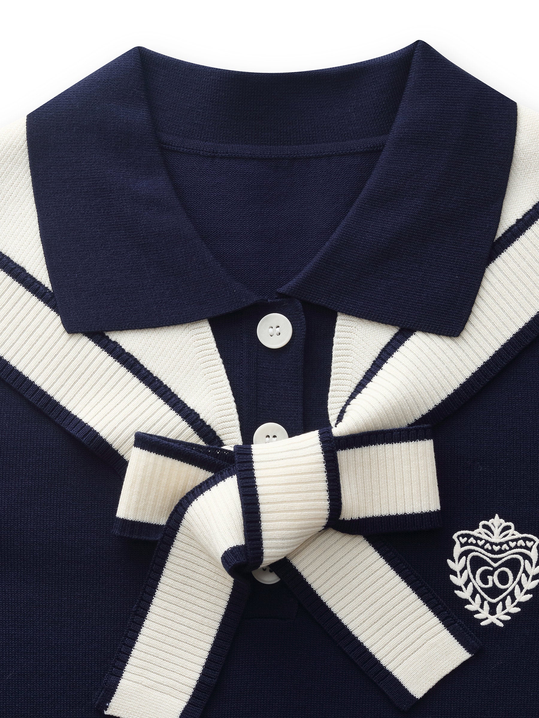 Tencel Blend Women Knit Mini Dress With Detachable Sailor Collar