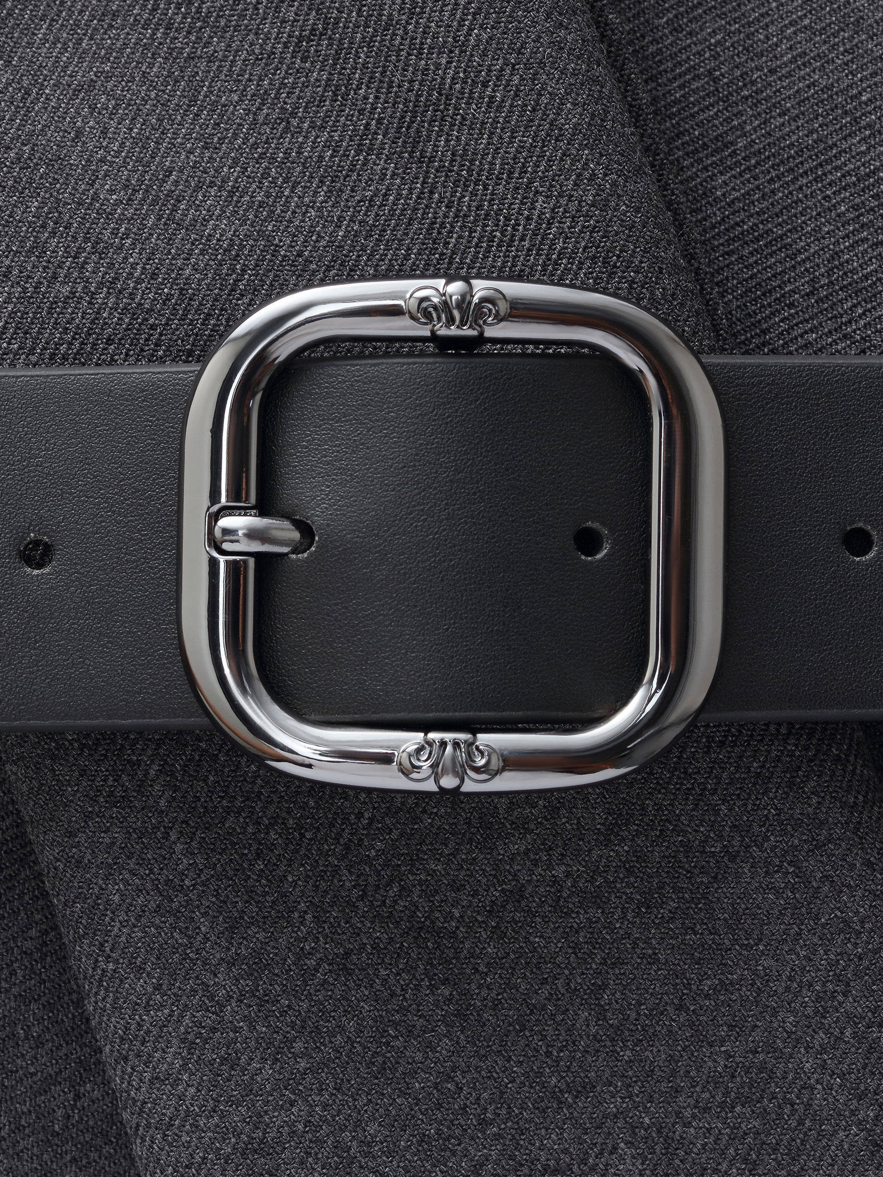 Worsted Wool Blend Women Blazer With Fringe Scarf And Belt