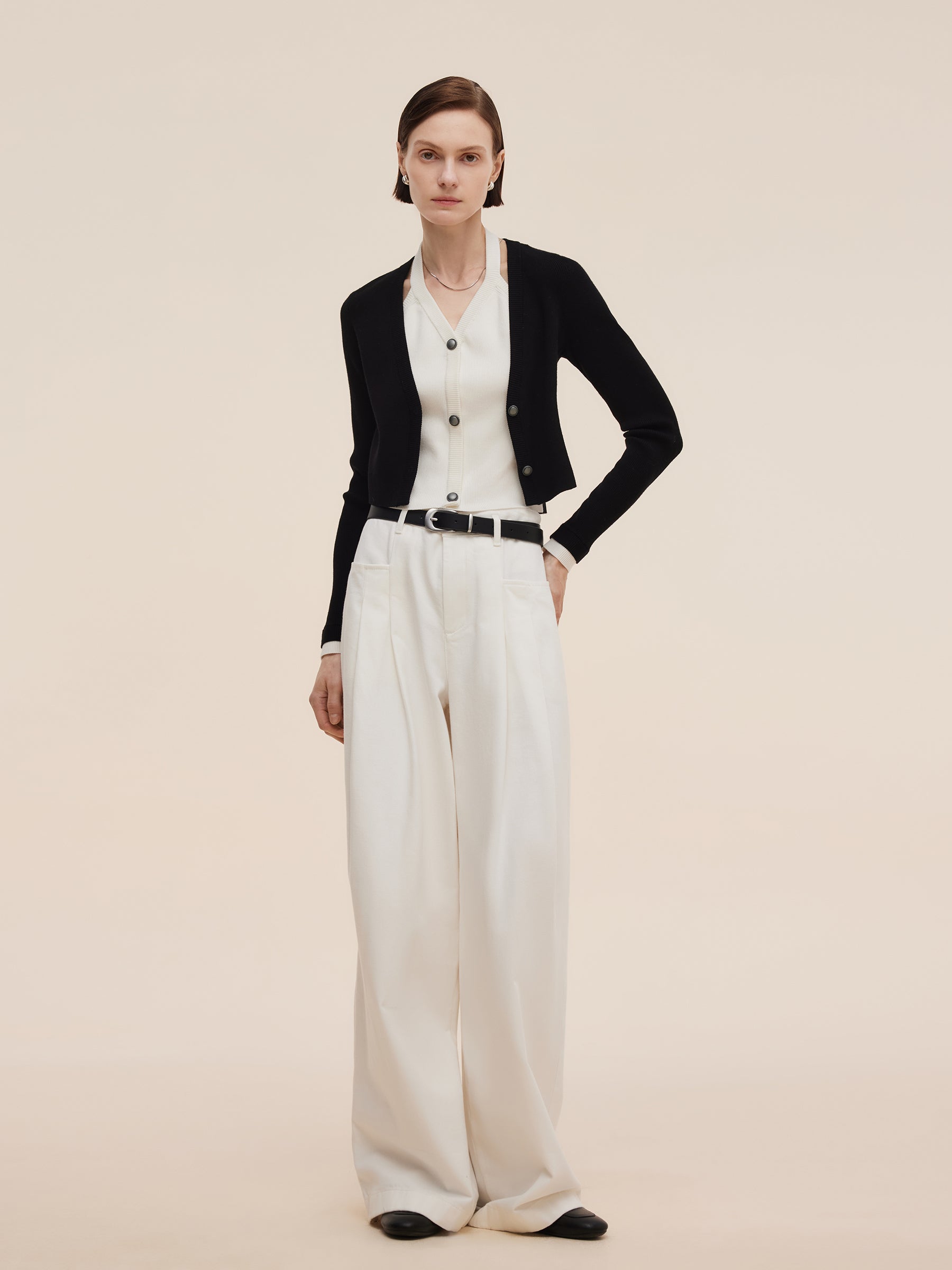 Lyocell Blend Faux Two-Piece Women Knit Top