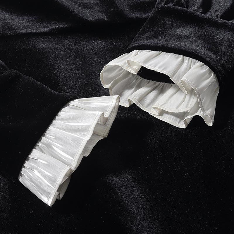 Velvet Patchwork Mini Dress