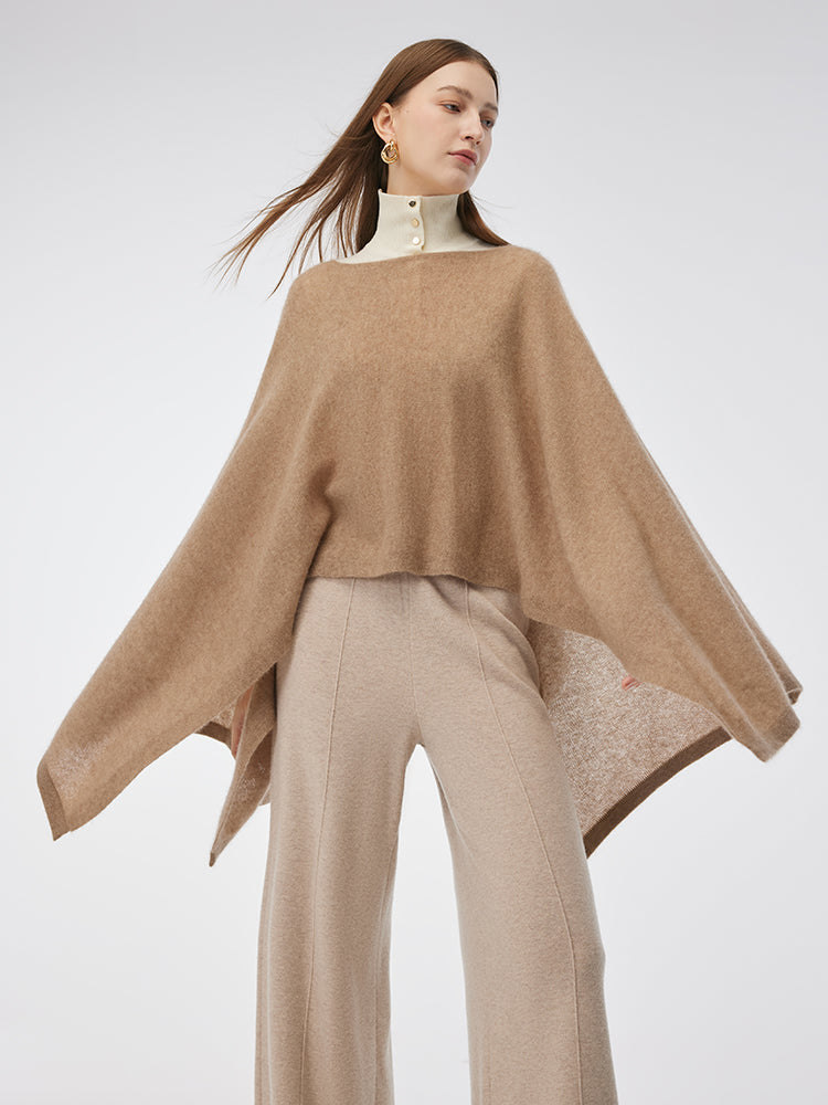 100% Cashmere Women Poncho Sweater