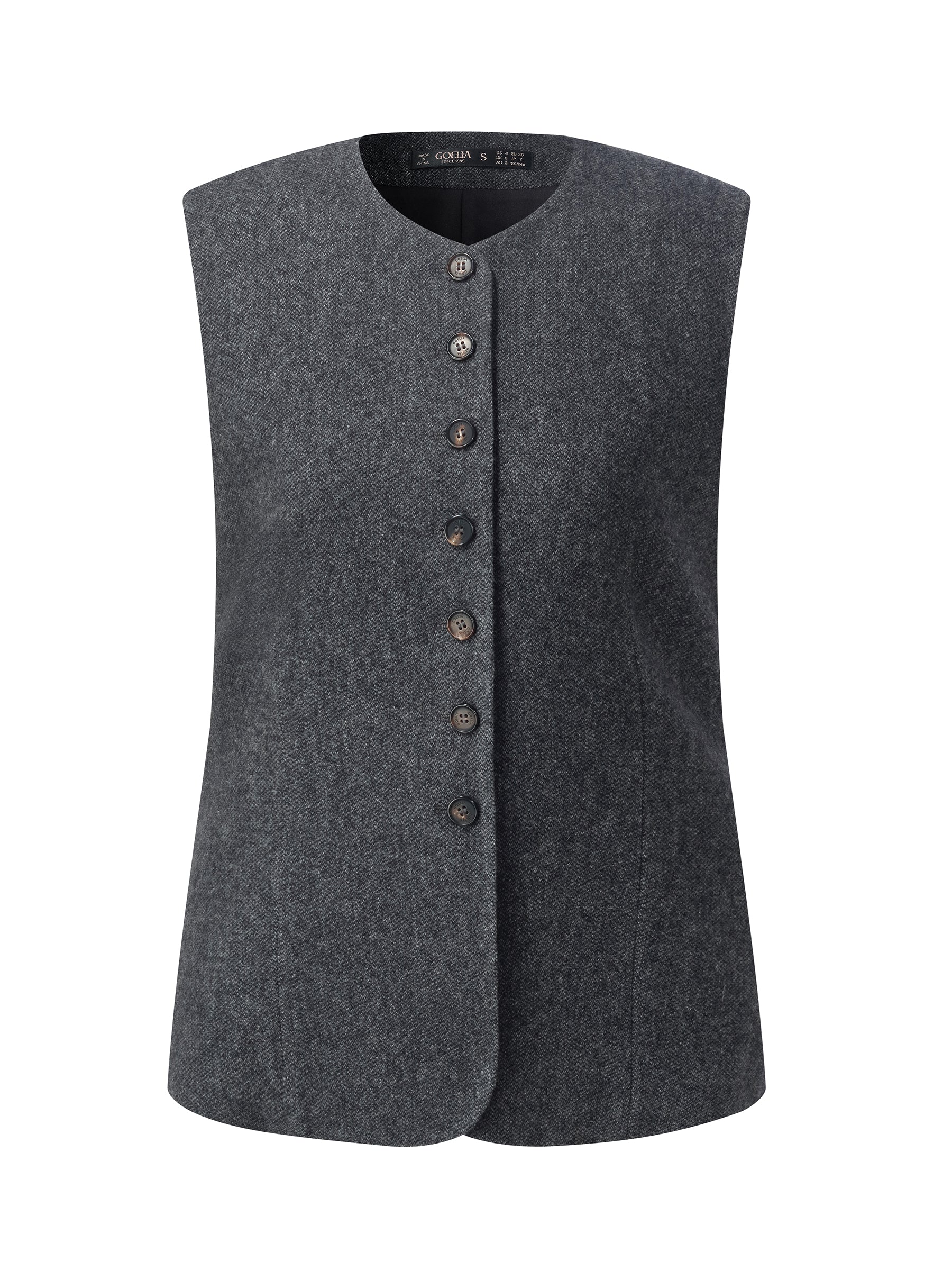 100% Washable Wool Women Button Down Vest
