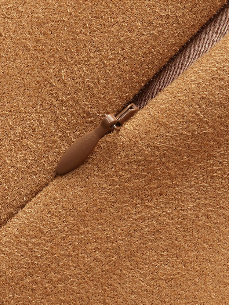 Faux Suede Women Vest Mini Dress