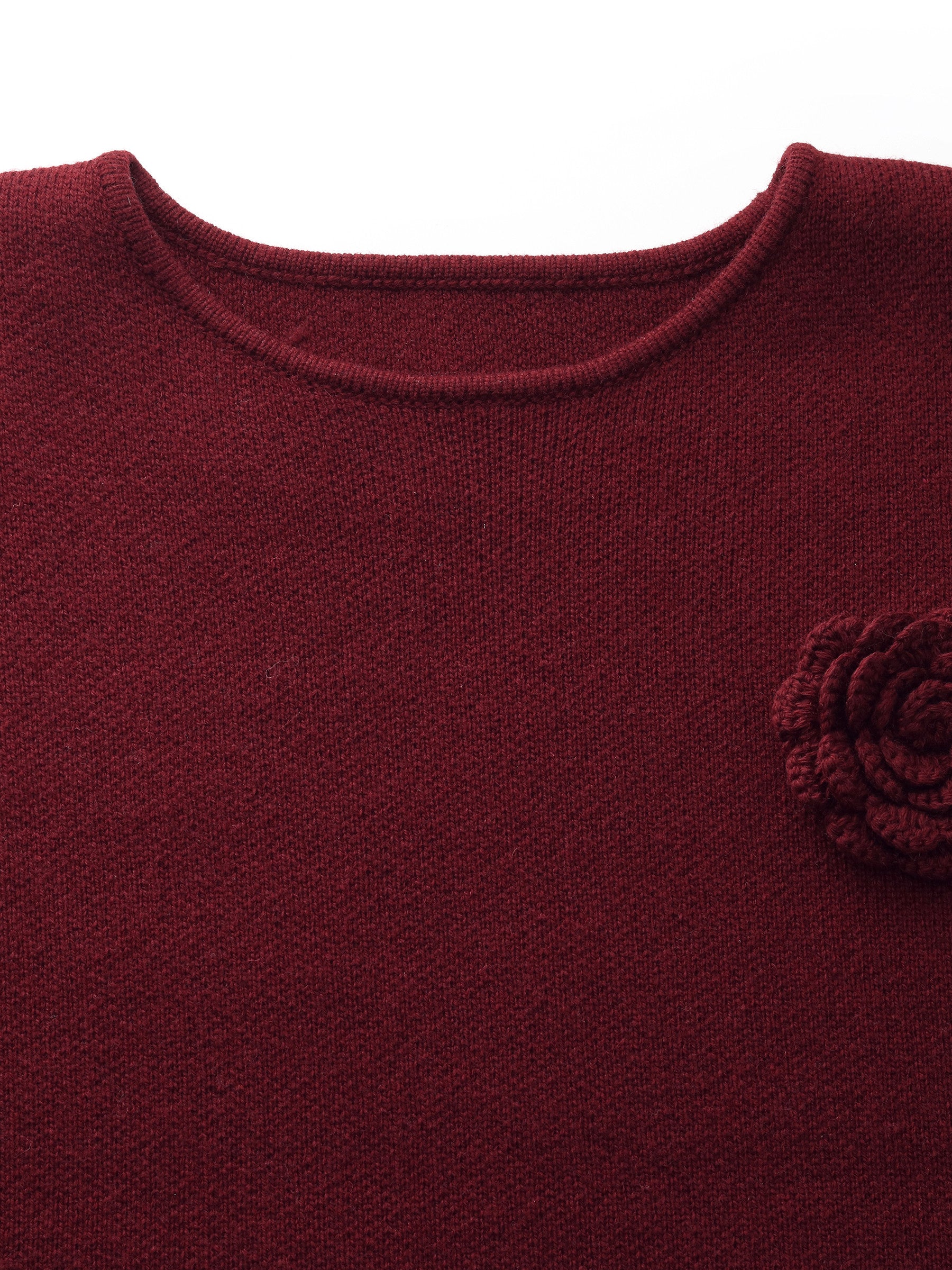 Wool Blend Women Knit Top With Detachable Brooch