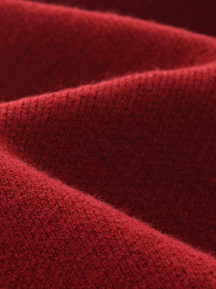 Tencel Wool Blend Four-Leaf Clover Embossed Women Sweater