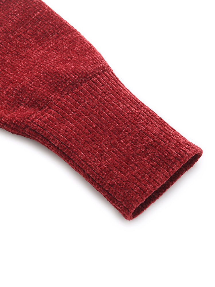 Chili Red Turtleneck Women Sweater