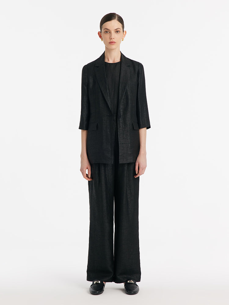 18 Momme Xiang Yun Silk One Button Women Blazer