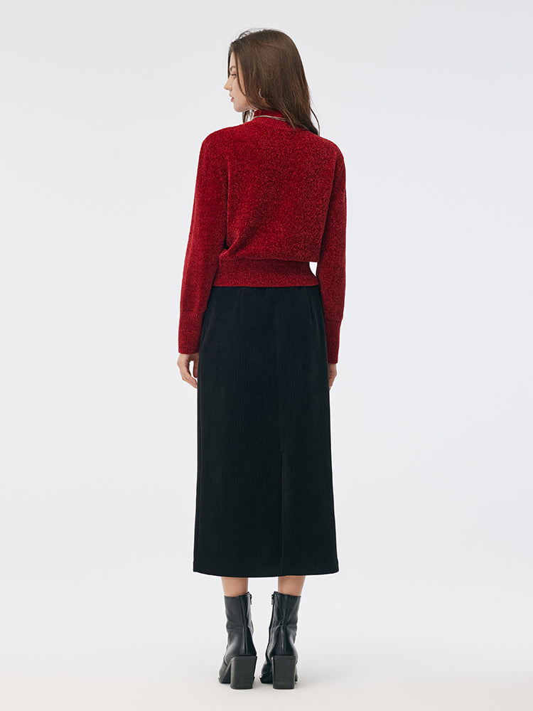Chili Red Turtleneck Women Sweater