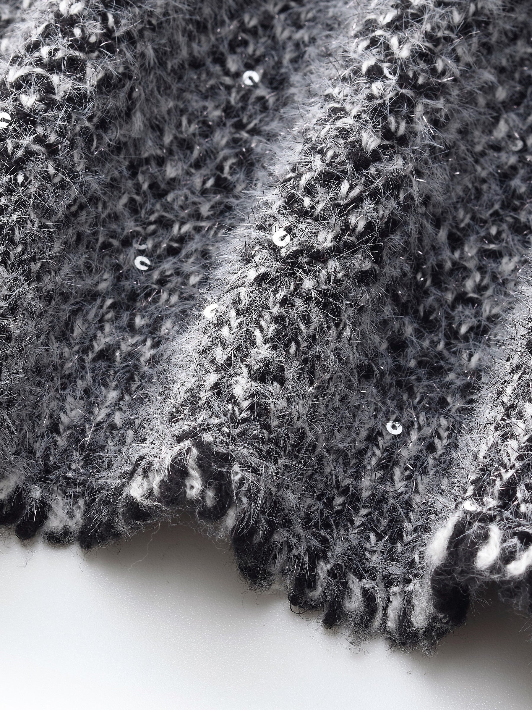 Frayed Trim Sequins Women Vest