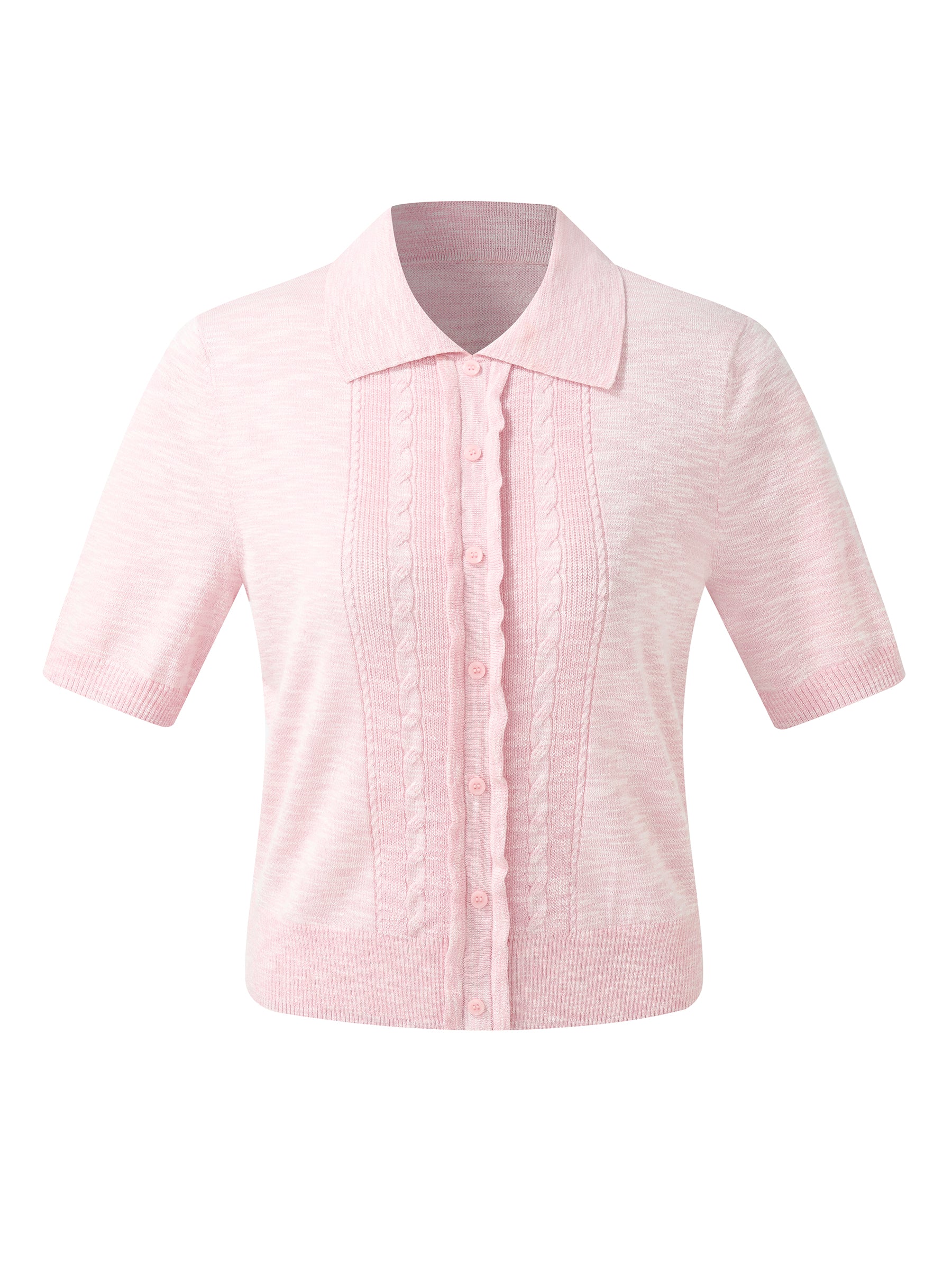 Stretchy Lapel Women Pullover Knit Top