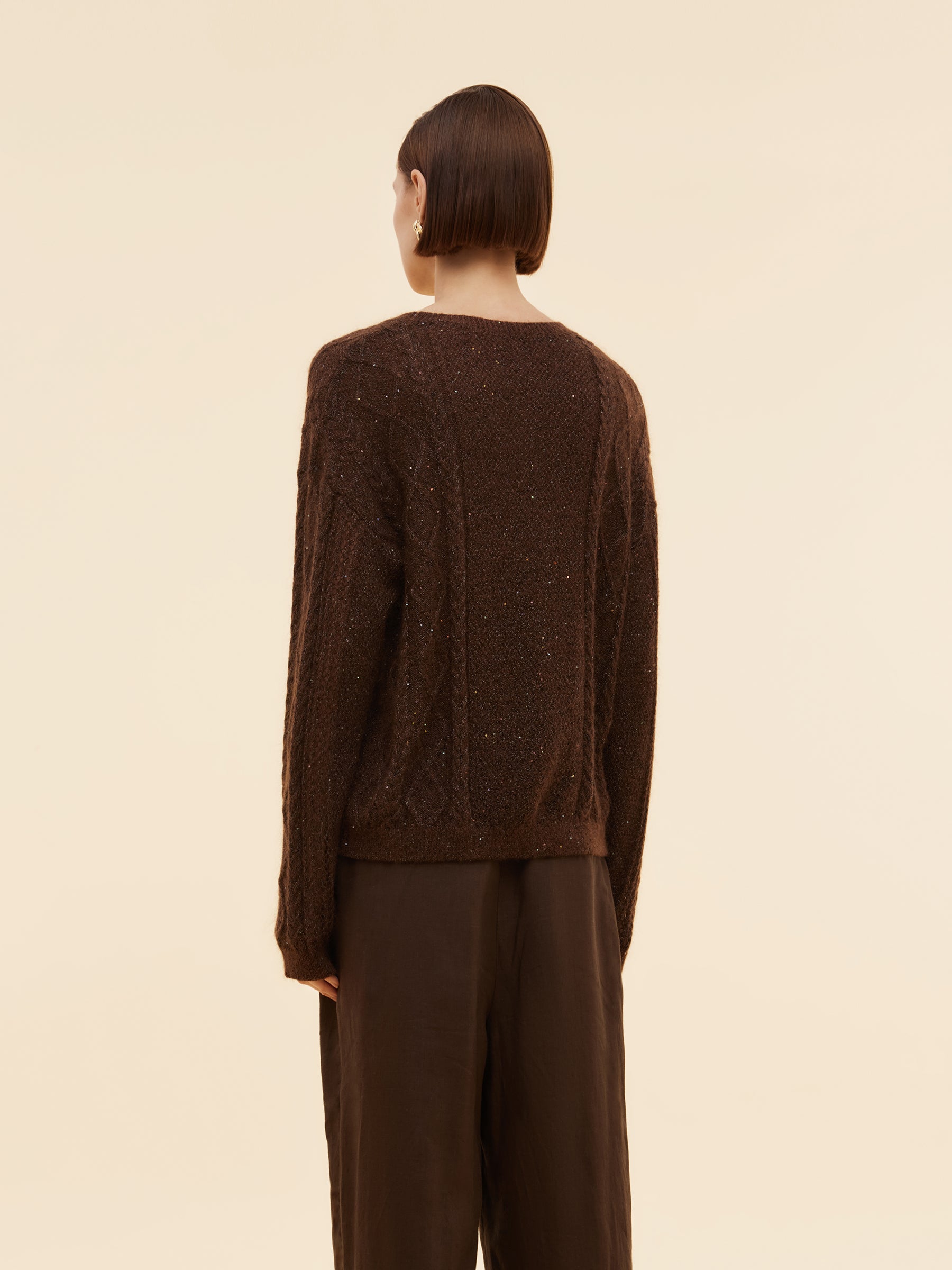 Mohair Wool Blend Sequins Women Sweater