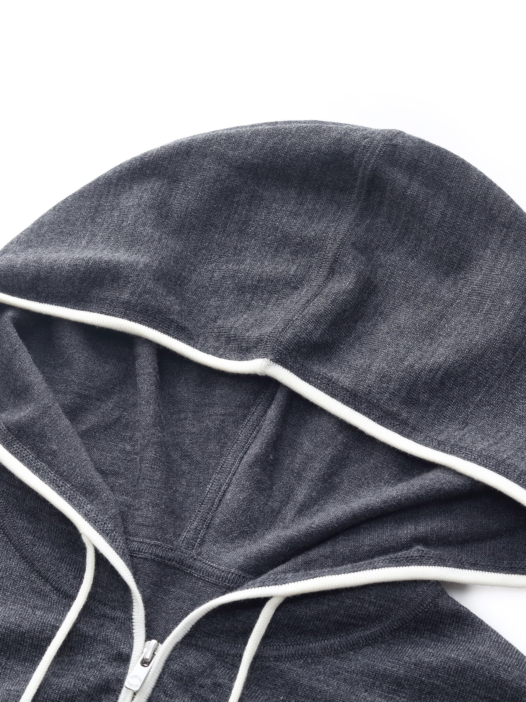 Wool Blend Half-Zip Contrast Trim Women Hoodie