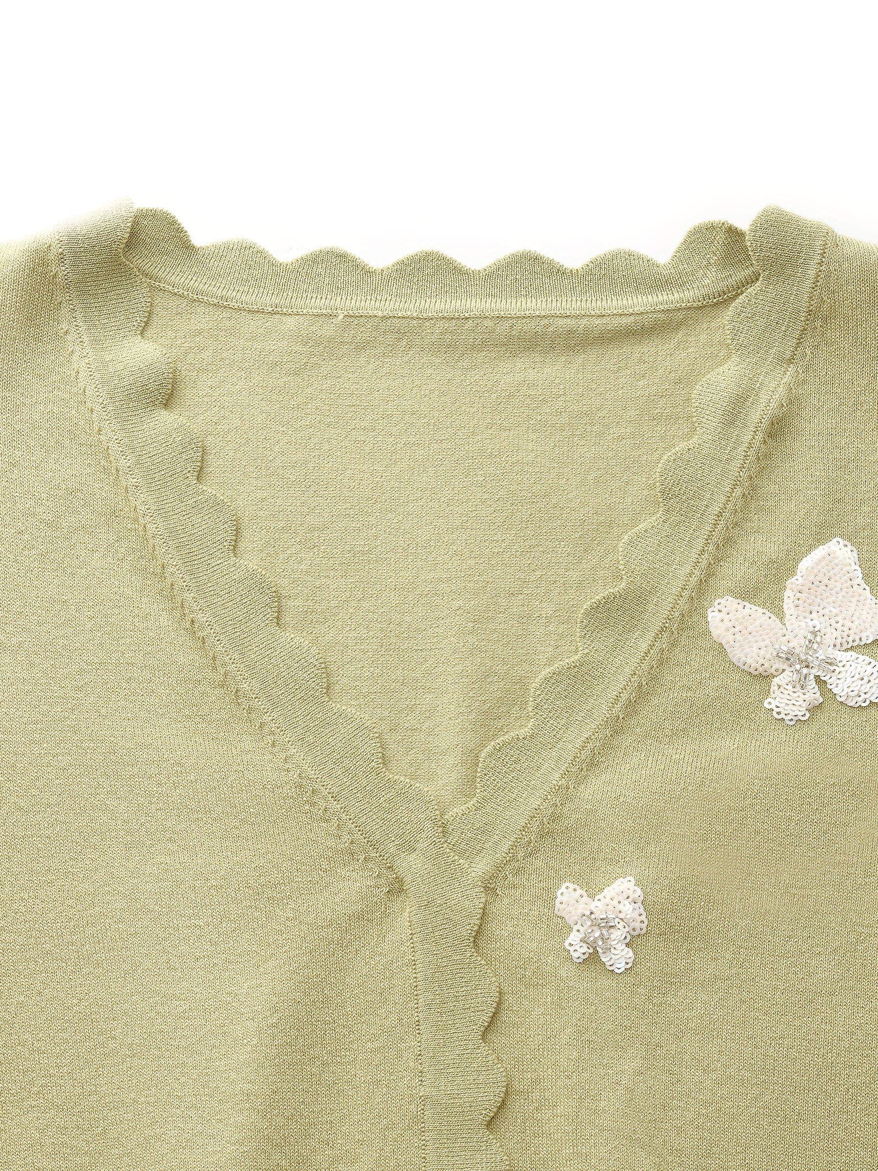 Tencel Blend Butterfly Embroidered Women Knit Top