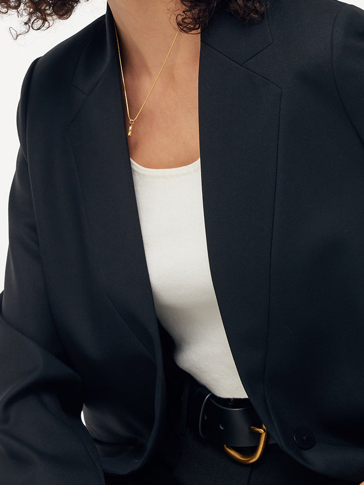 100% Wool V-Neck Women Blazer