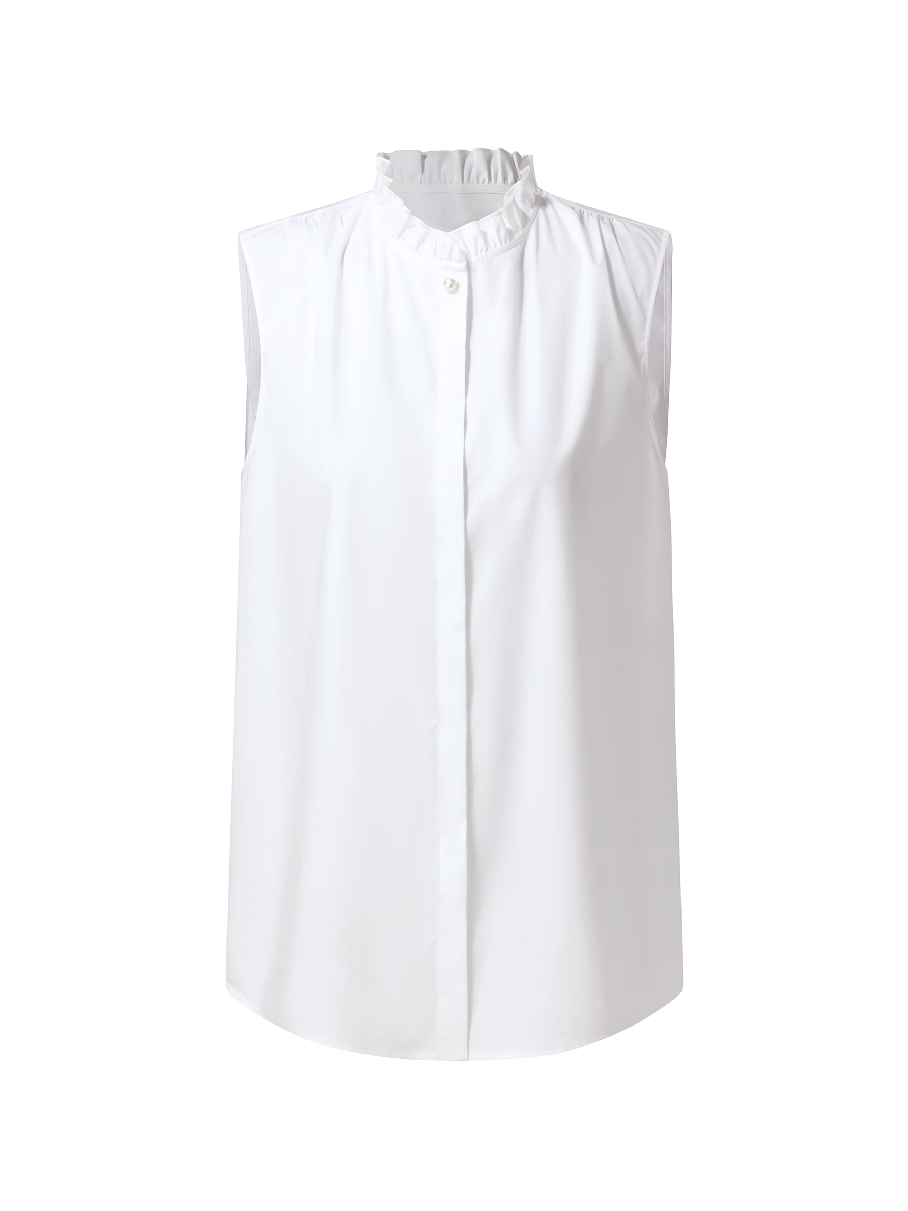 Ruffle Collar Women Sleeveless Shirt