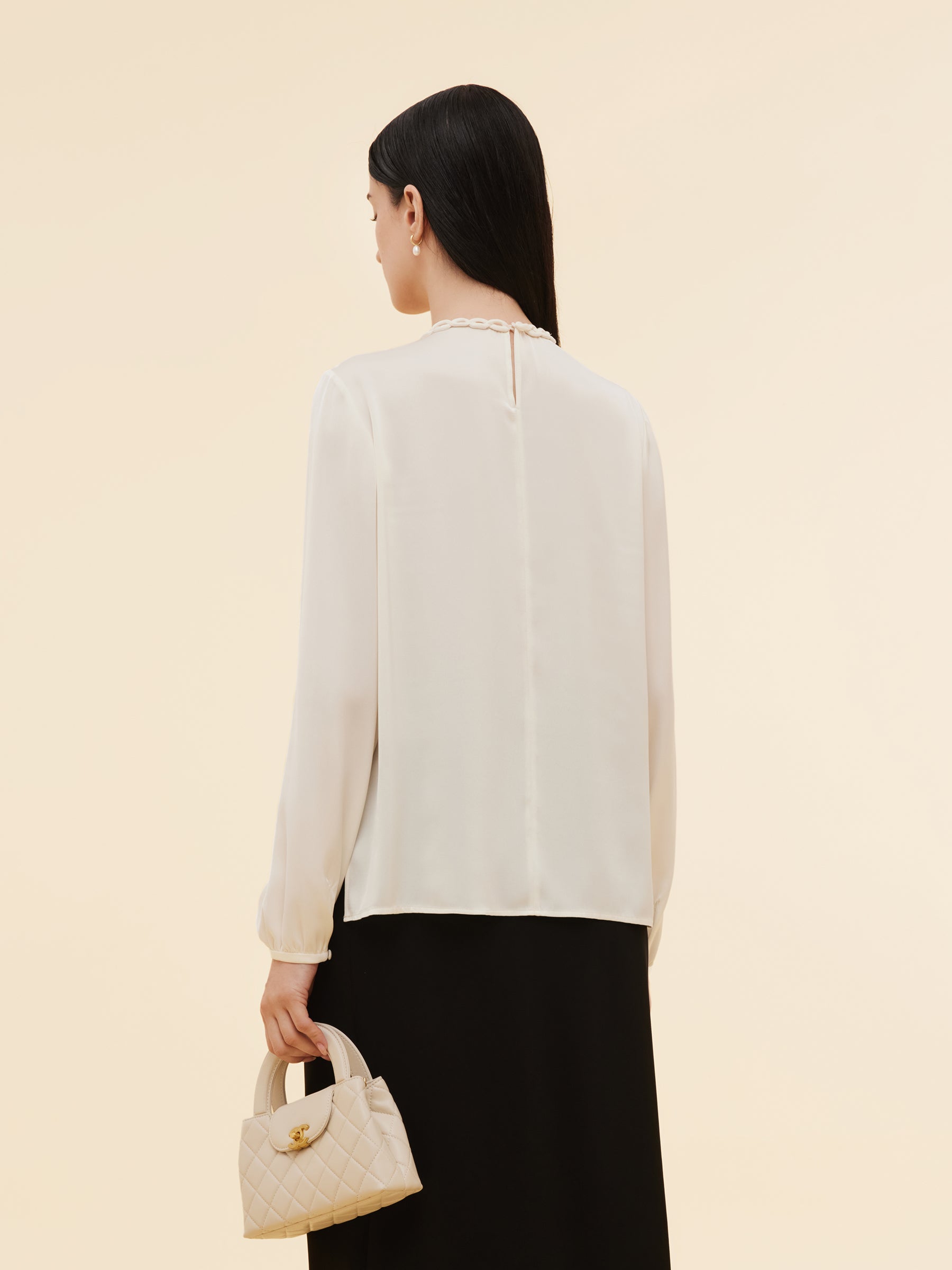 22MM Mulberry Silk Women Round Neck Blouse