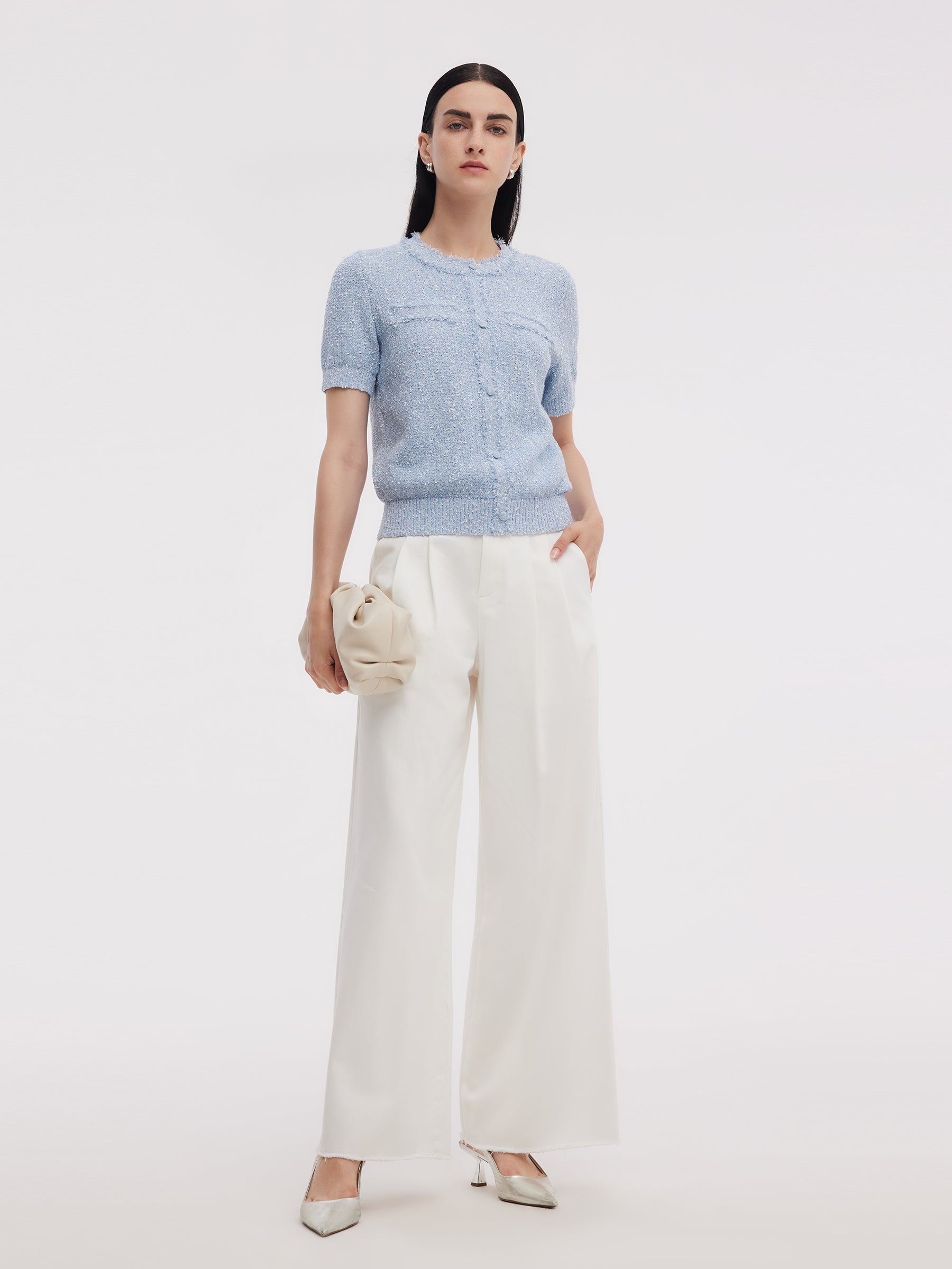 Frayed Edge Women Knit Top