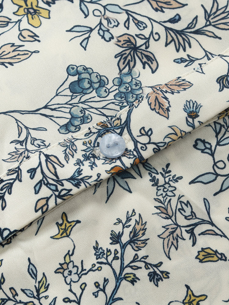 19 Momme Mulberry Silk Print Women Mini Dress With Scrunchie