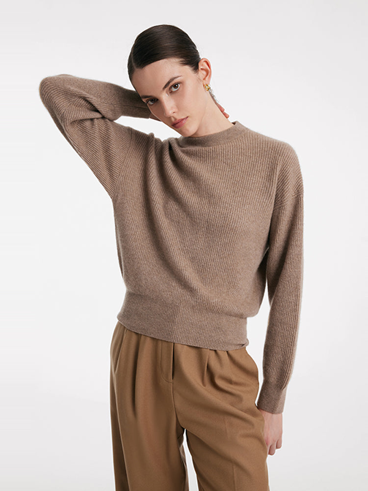 Pure Cashmere Hooded Sweater With Detachable Hat