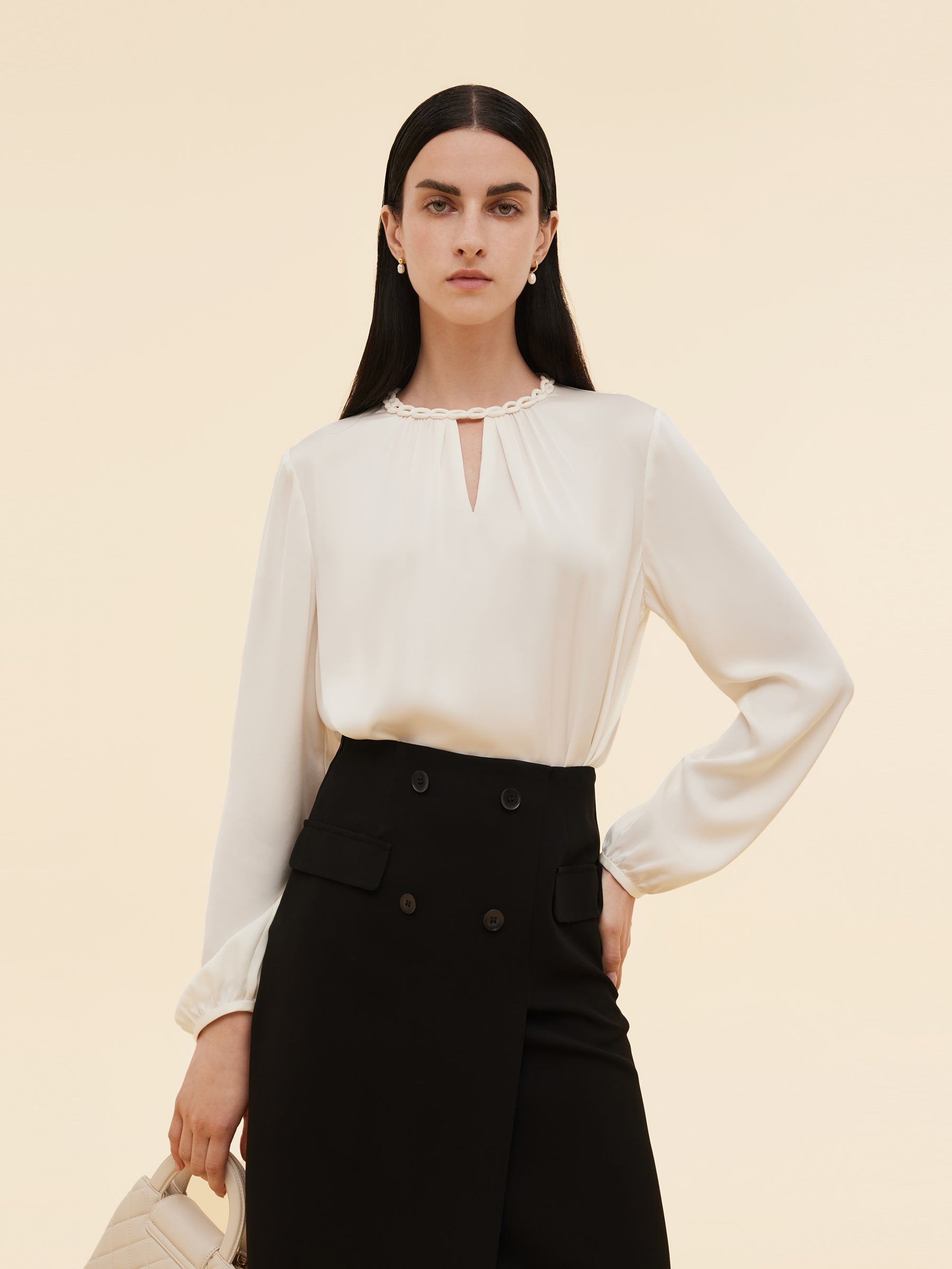 22MM Mulberry Silk Women Round Neck Blouse