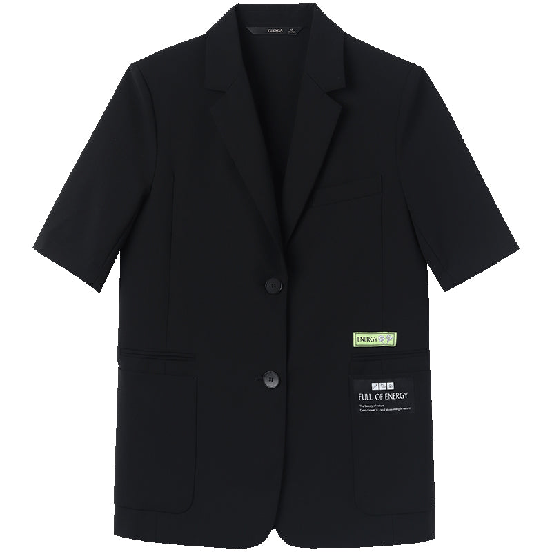 Worsted Wool Short Sleeve Women Blazer