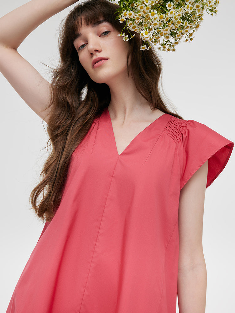 V-Neck Women Mini Dress