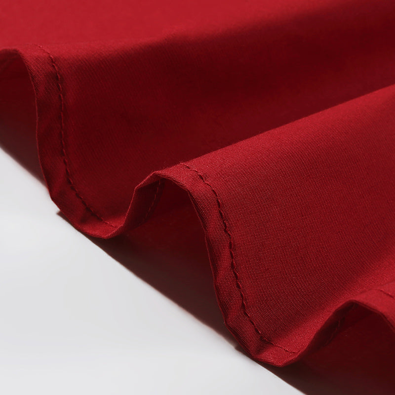 V-Neck Ruffle Cotton Midi Dress