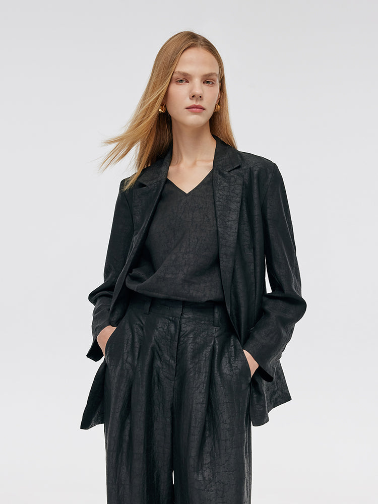 Xiang Yun Silk One-Button Unisex Blazer