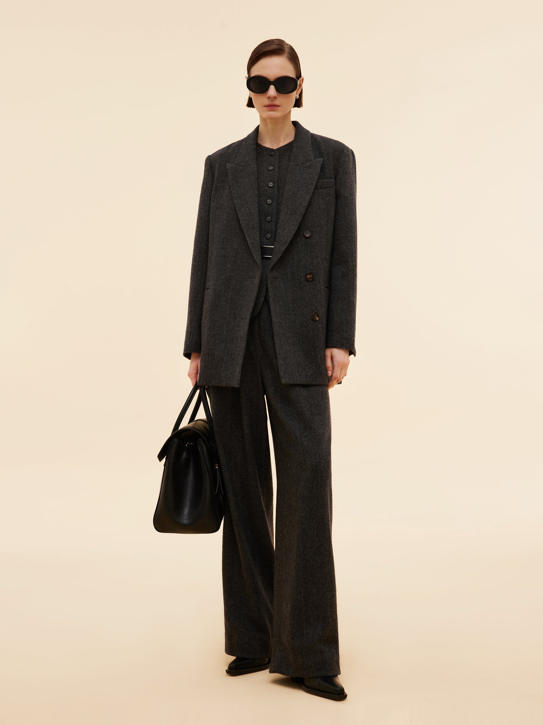 100% Washable Wool Notched Collar Women Blazer