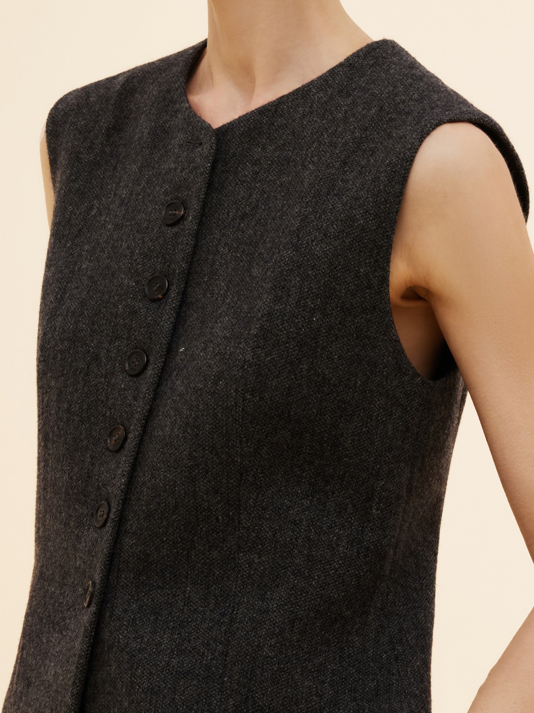 100% Washable Wool Women Button Down Vest