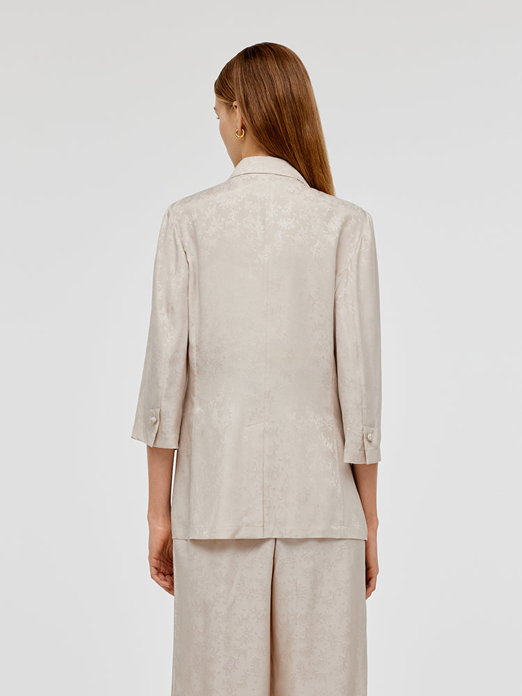 16 Momme Mulberry Silk Jacquard Women Blazer