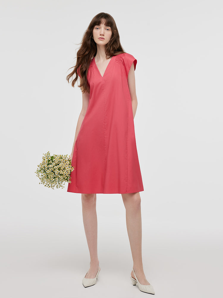 V-Neck Women Mini Dress