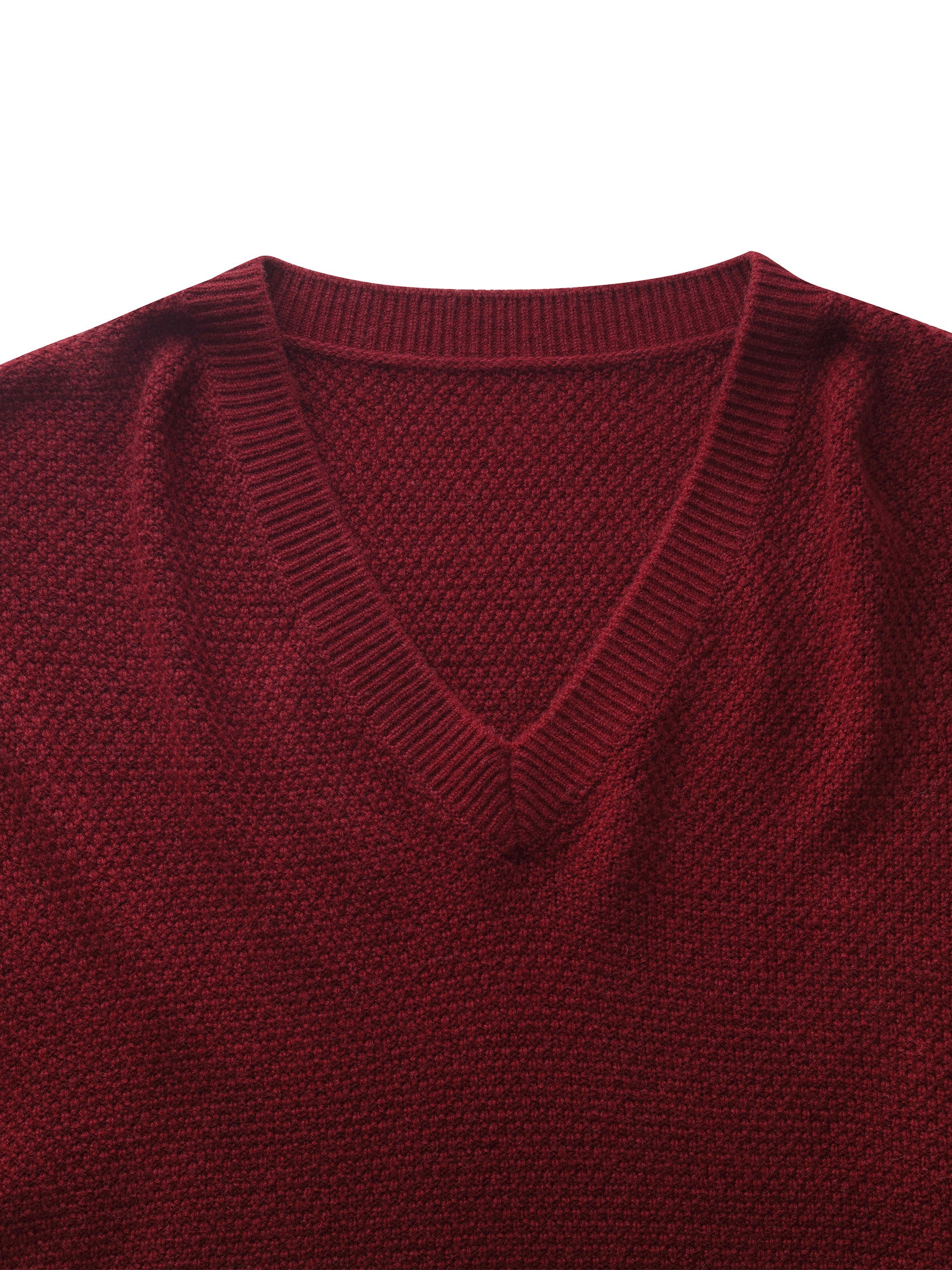 Wool Blend Women V-Neck Knit Top With Ribbon