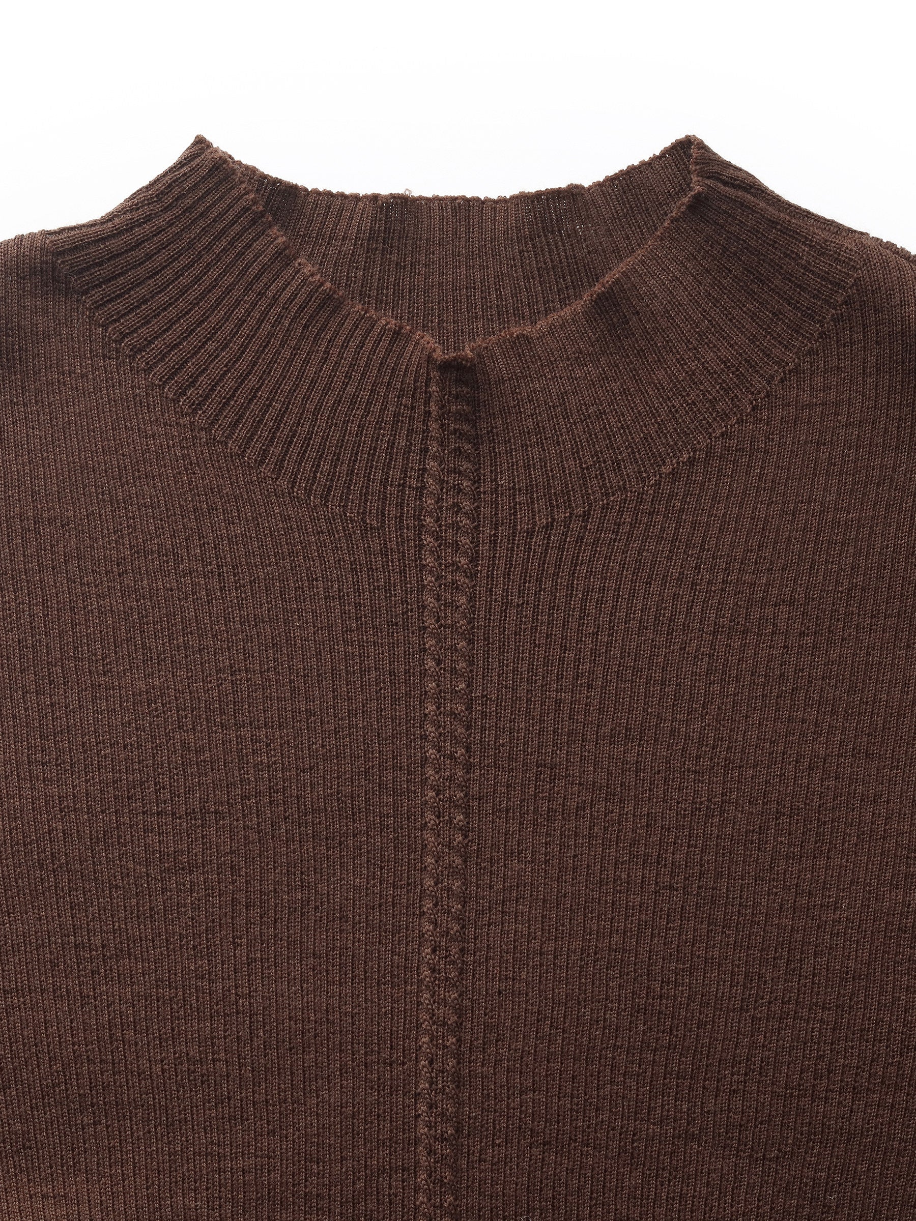 100% Machine Washable Wool Mock Neck Women Knit Top